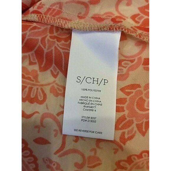 Cabi Vita Blouse Womens Small Pink Floral Draped‎ Neck Keyhole Cutout Back New - Picture 5 of 6